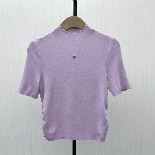 香●2025秋季新品 短袖针织衫女简约弹力修身显瘦打底T恤上衣1141