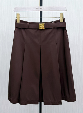 伊●2026夏季新品 百褶裙女高腰显瘦休闲日常百搭中长款a字裙3301