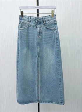 艾●2025春季新品 牛仔半身裙女高腰显瘦休闲百搭直筒a字长裙023