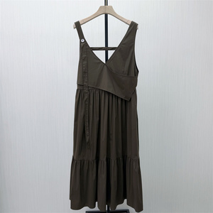 S●2026夏季新品 无袖背心裙长裙女休闲宽松工装风叠穿连衣裙155