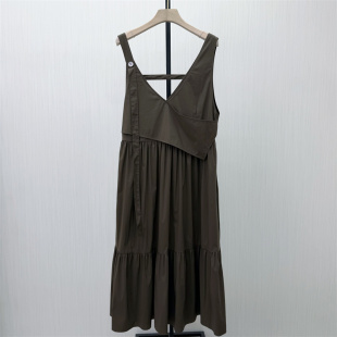 背心裙长裙女休闲宽松工装 无袖 新品 风叠穿连衣裙155 2026夏季