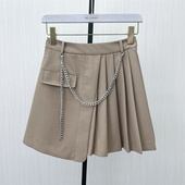 时尚 新品 设计感百褶裙女高腰显瘦防走光a字短裙276 2024秋装 艾