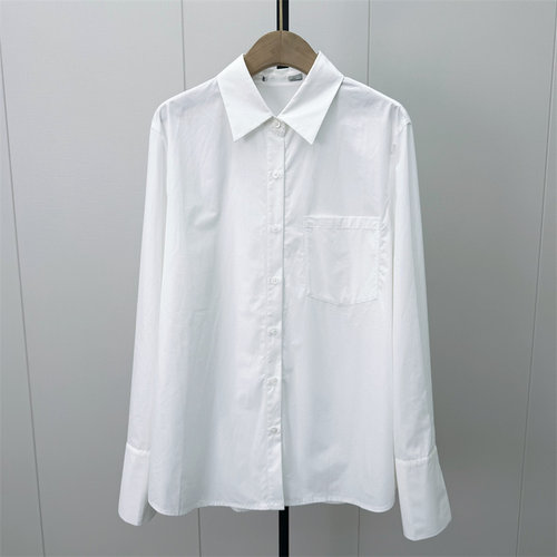 迪●2026冬季新品 长袖衬衫女纯色基础宽松休闲通勤百搭上衣5717