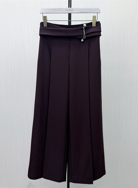 良月●2026春季新品 西装阔腿裤女高腰显瘦宽松直筒通勤长裤0263