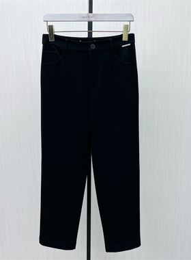 恩●2025冬季新品 黑色直筒裤女高腰显瘦宽松休闲通勤百搭长裤025