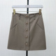 纯色半身裙女气质通勤单排扣设计a字短裙6432 新品 2025秋季