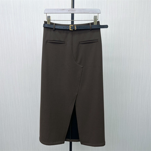 恩 新品 西装 半身裙女高腰显瘦气质通勤直筒长裙975 2025冬季