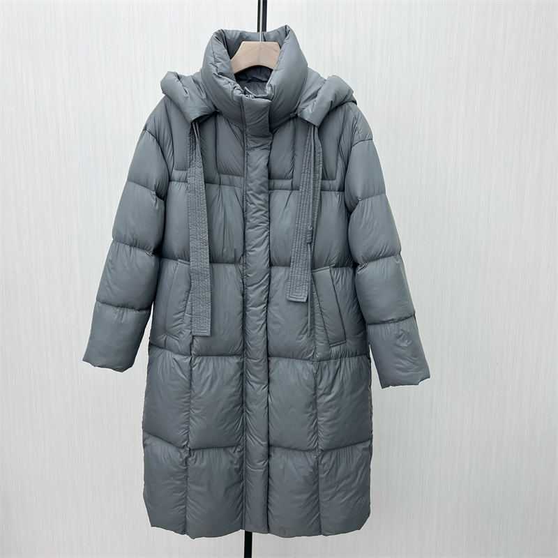 S●2025冬季新品 羽绒服女中长款时尚宽松加厚保暖白鸭绒外套201