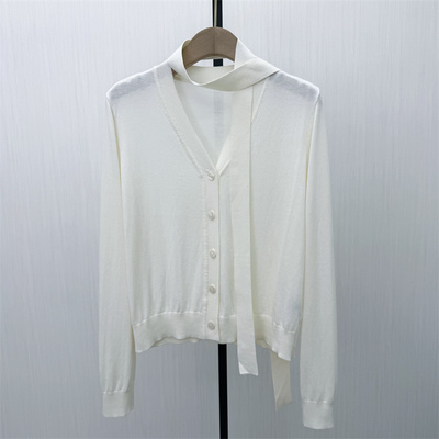 fei●2026春季新品 轻薄针织开衫女气质简约通勤短款小衫上衣5224