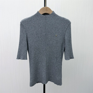 短袖 新品 针织衫 女气质修身 上衣1677 香 显瘦简约打底衫 2026春季