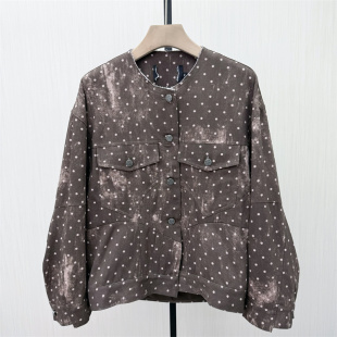 波点牛仔外套女时尚 新品 休闲通勤宽松慵懒风夹克720 2026春季