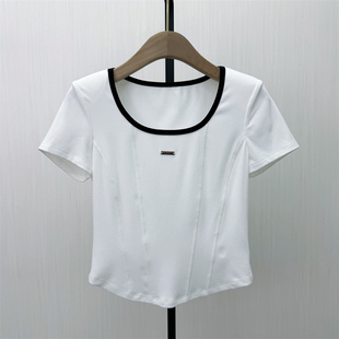 良月●2026夏季新品 纯色T恤女简约日常百搭修身显瘦短袖上衣6213