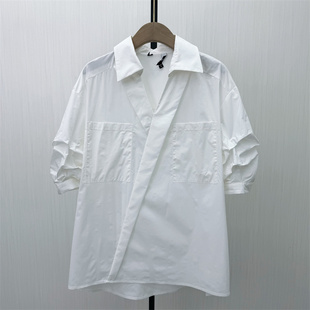 图●2026夏季新品 短袖衬衫女休闲简约宽松百搭显瘦薄款上衣1026