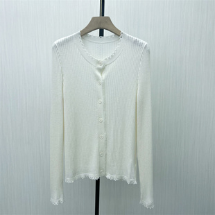 绵羊毛针织开衫 新品 女修身 短款 上衣8418 fei 显瘦毛衫 2025冬季