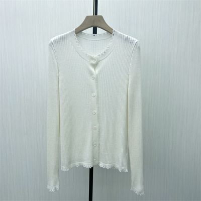 fei●2025冬季新品 绵羊毛针织开衫女修身短款显瘦毛衫上衣8418