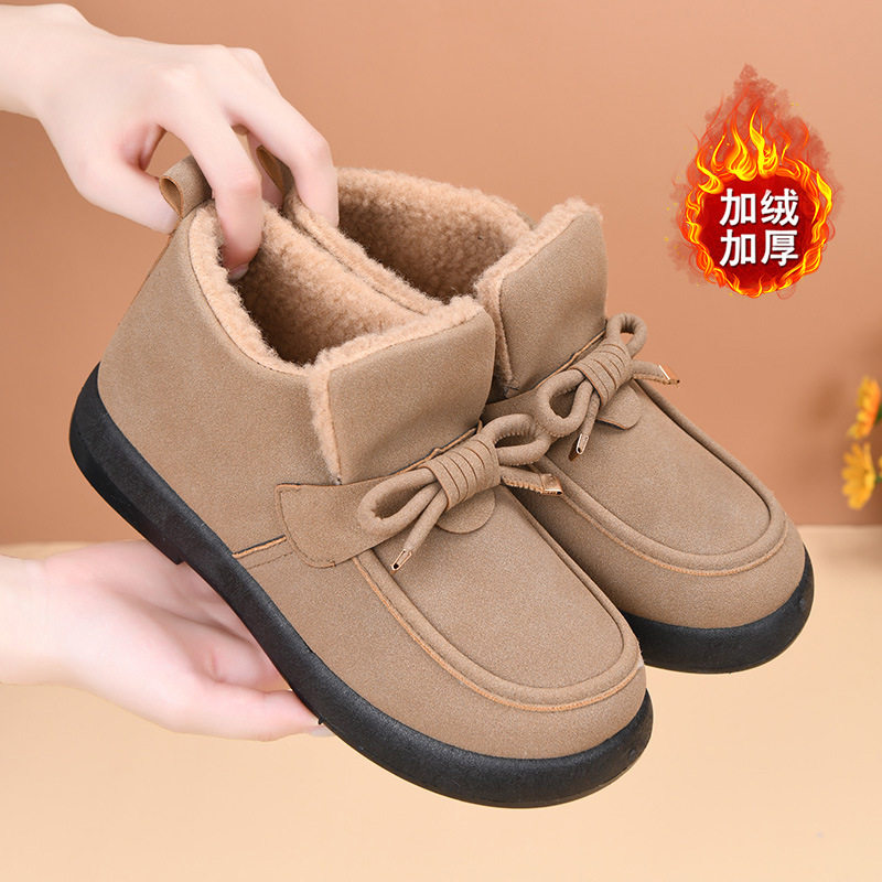 冬季新款加厚豆豆鞋老北京布鞋女靴百搭一脚蹬妈妈鞋平底毛毛棉鞋,女鞋,棉鞋,淘宝优惠券,粉丝福利购,淘宝优惠卷
