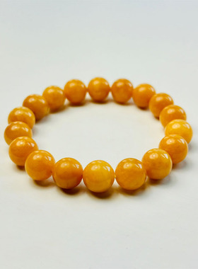 天然黄玉手链 老黄玉手串 缅甸黄玉石手链 男女款