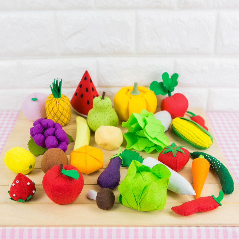 不织布手工布艺diy材料包幼儿园作业水果蔬菜仿真食物益智玩具
