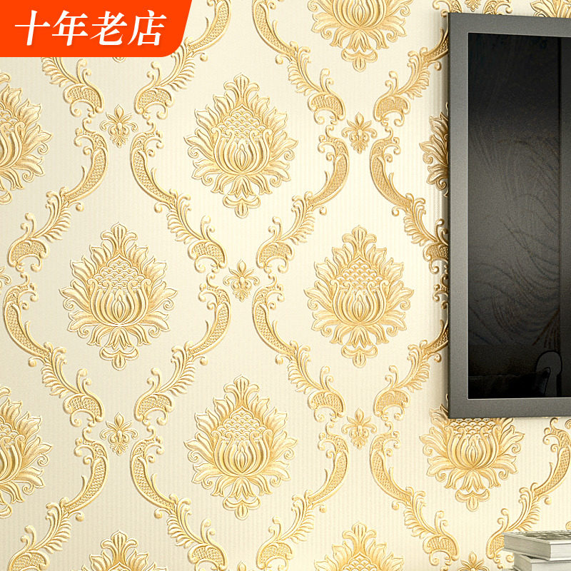 欧式3d立体家用电视背景墙纸奢华高档大花卧室客厅无纺布浮雕壁纸