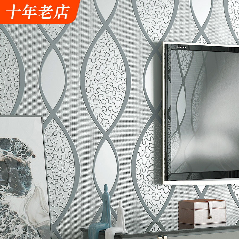 3d立体无纺布墙纸水波纹竖条纹卧室客厅非自粘无胶电视背景墙壁纸,家装主材,无纺布墙纸,淘宝优惠券,粉丝福利购,淘宝优惠卷