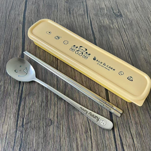 韩国进口ECO玉米材料勺筷盒便携餐具盒勺筷携带盒子儿童餐具盒