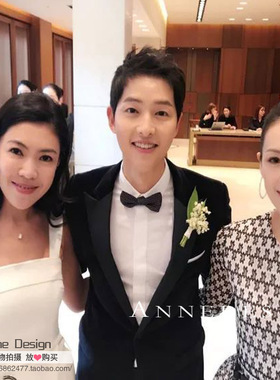 明星同款天鹅绒藏青色男士婚礼礼服修身定制结婚西服外套上衣