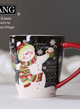 圣诞雪人 出口美国LANG咖啡马克杯奶茶杯500ML 厚实可爱 圣诞礼物