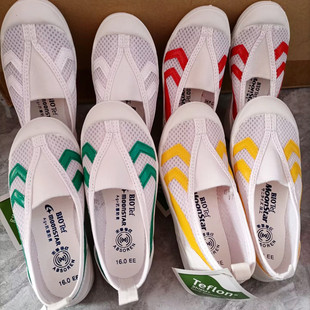 现货月星本土儿童小白鞋 幼儿园室内鞋 一脚蹬童鞋小童白色运动鞋