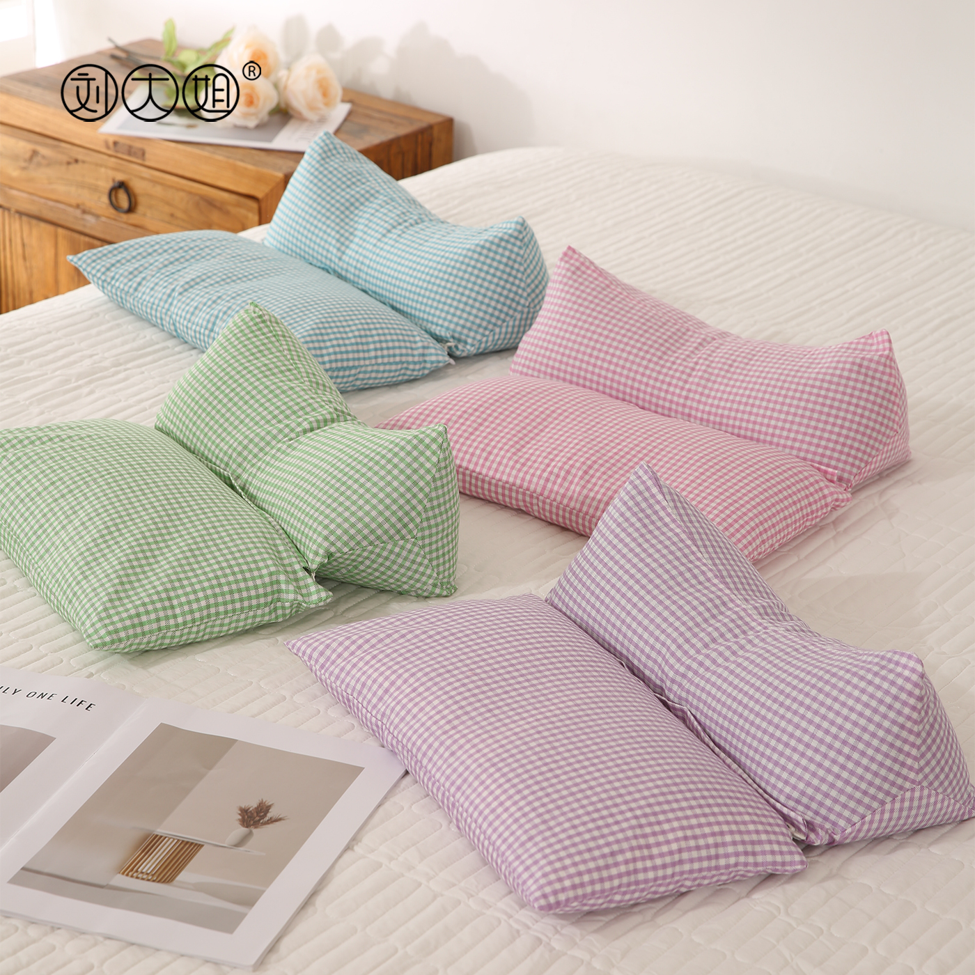 纯棉三角组合枕全荞麦壳颈椎枕