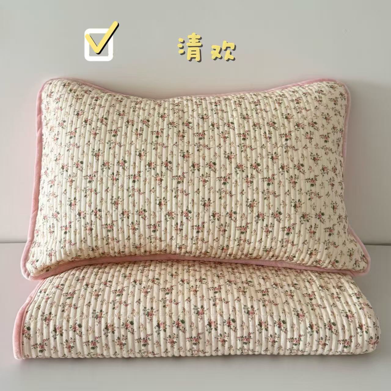 AB版床盖三件套双层纯棉宝宝绒