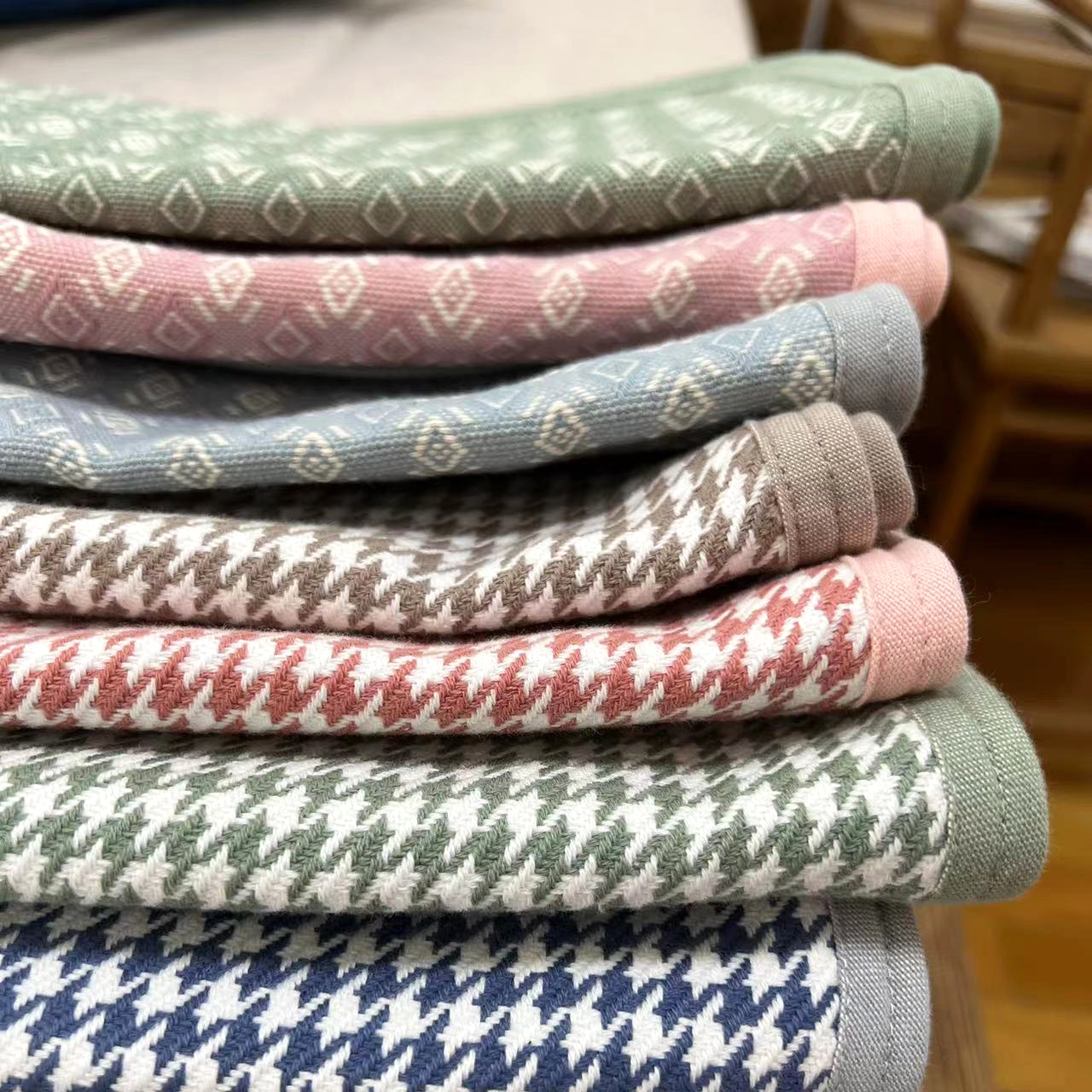 包边纯棉老粗布凉席枕巾吸汗透气