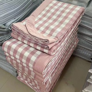 季 床单加密加厚可折叠水洗单双人 末清仓纯棉老粗布凉席三件套夏季