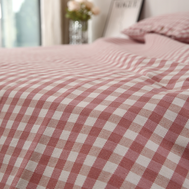 捡漏！不起球100纯棉老粗布凉席三件套加厚加密床单床品双面软席