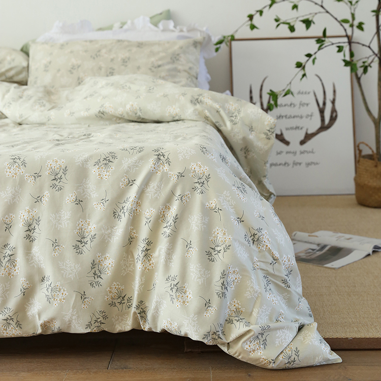 斜纹被套床单100%纯棉碎花全棉