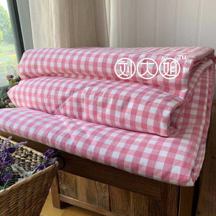 刘大姐家 特价甩！经典纯棉格子老粗布夏被 可水洗单双人薄被子