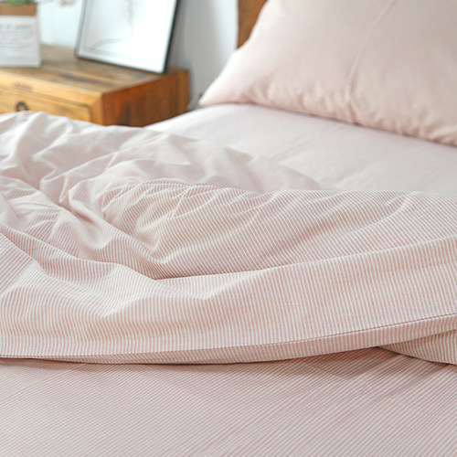 A类母婴级 無印色织水洗棉四季四件套被套纯棉床单日式床笠单双人