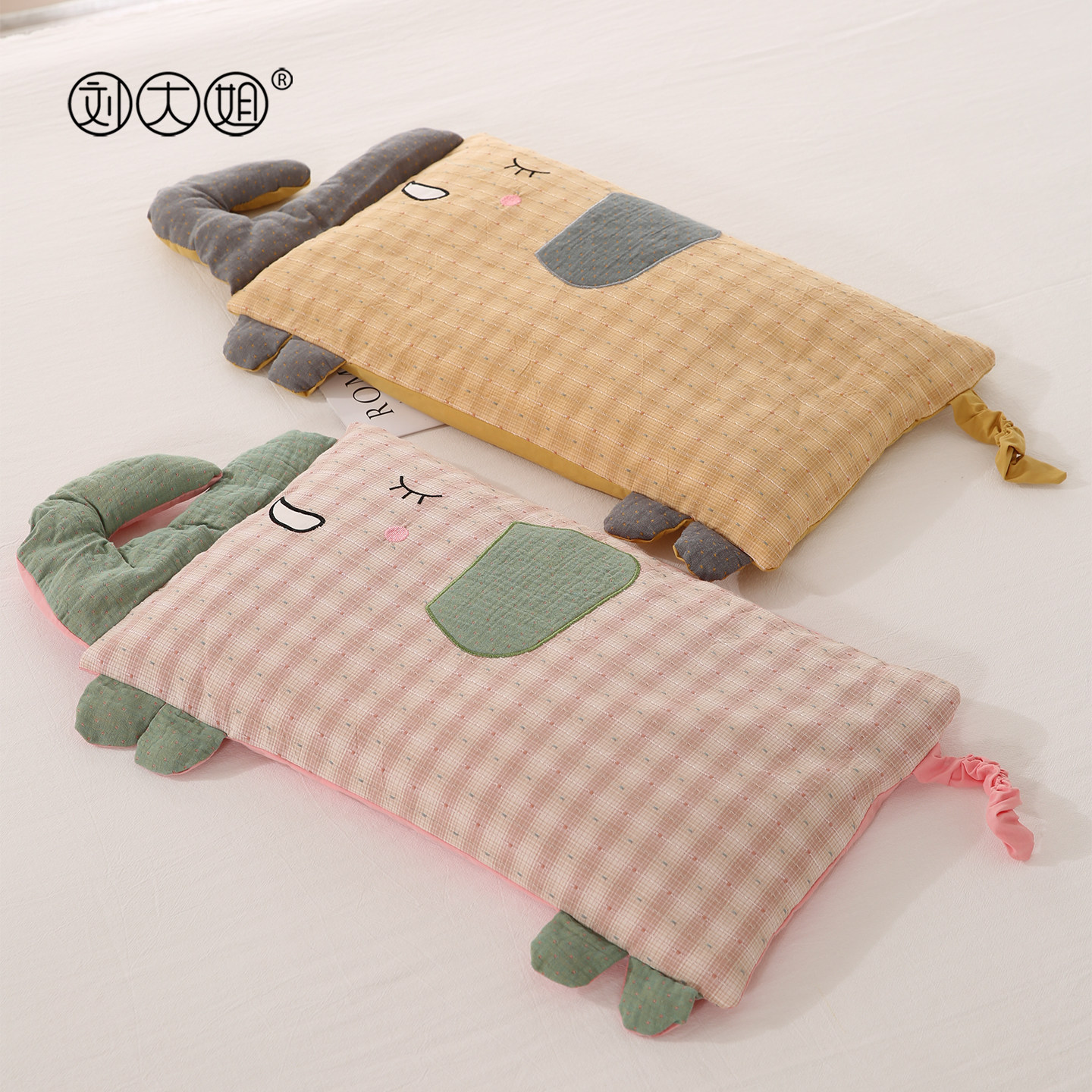 ins可爱小象立体贴布绣全棉水洗棉荞麦枕卡通儿童枕头沙发午睡枕,床上用品,枕头/枕芯,淘宝优惠券,粉丝福利购,淘宝优惠卷