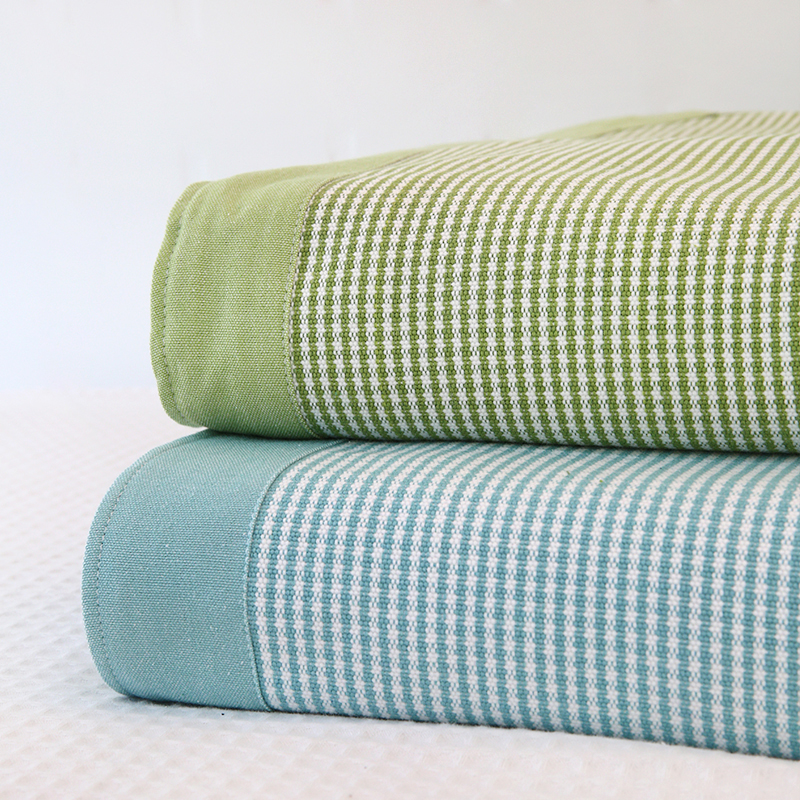 出口高档100纯棉老粗布透气吸汗凉席三件套加厚床单夏季双面软席