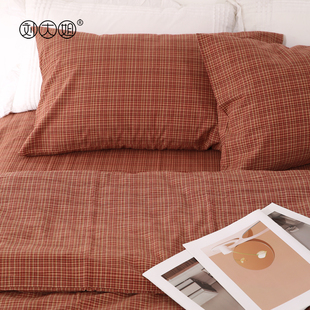 复古简约风色织水洗棉被套单件纯棉全棉新款 单独被罩150x200x230