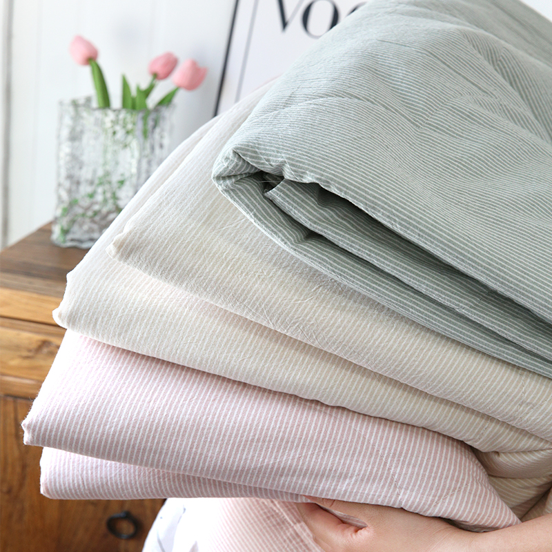 外贸余单！全棉水洗棉夏凉被日系纯棉空调被条纹薄被子夏季可水洗