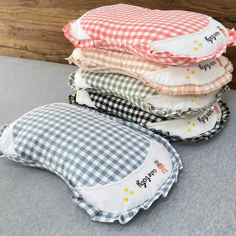 刘大姐儿童花边纯棉水洗棉荞麦枕头家用幼儿园3-6-9-15四季学生枕