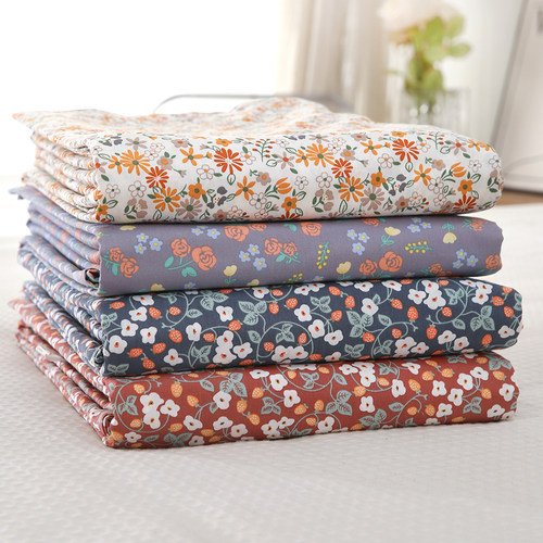 外贸尾货！100%纯棉学生床单斜纹印花四件套三件套被套单人床笠