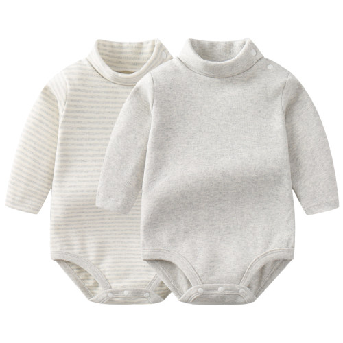 加厚保暖婴儿高领连体衣长袖哈衣