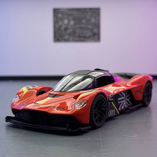 PO车模1:32女武神敞篷合金跑车模型摆件带声光回力玩具车