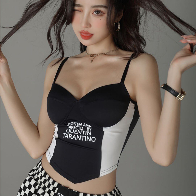 泰式吊带背心女外穿2024夏季紧身辣妹性感冰丝带胸垫美背打底上衣