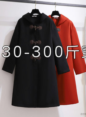 秋冬大码加厚牛角扣双面毛呢外套
