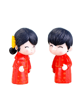 复古男女PVC摆件孩子过家家玩具