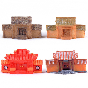 复古城门模型精美牌楼儿童过家家玩具桌面书柜沙盘假山微景观摆件