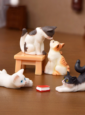 15款日常生活写实小橘猫咪公仔儿童玩具书桌面装饰柜子微景观摆件