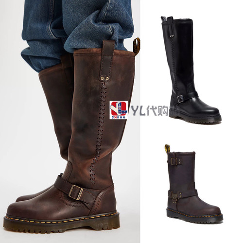 复古中筒机骑士靴DrMartens